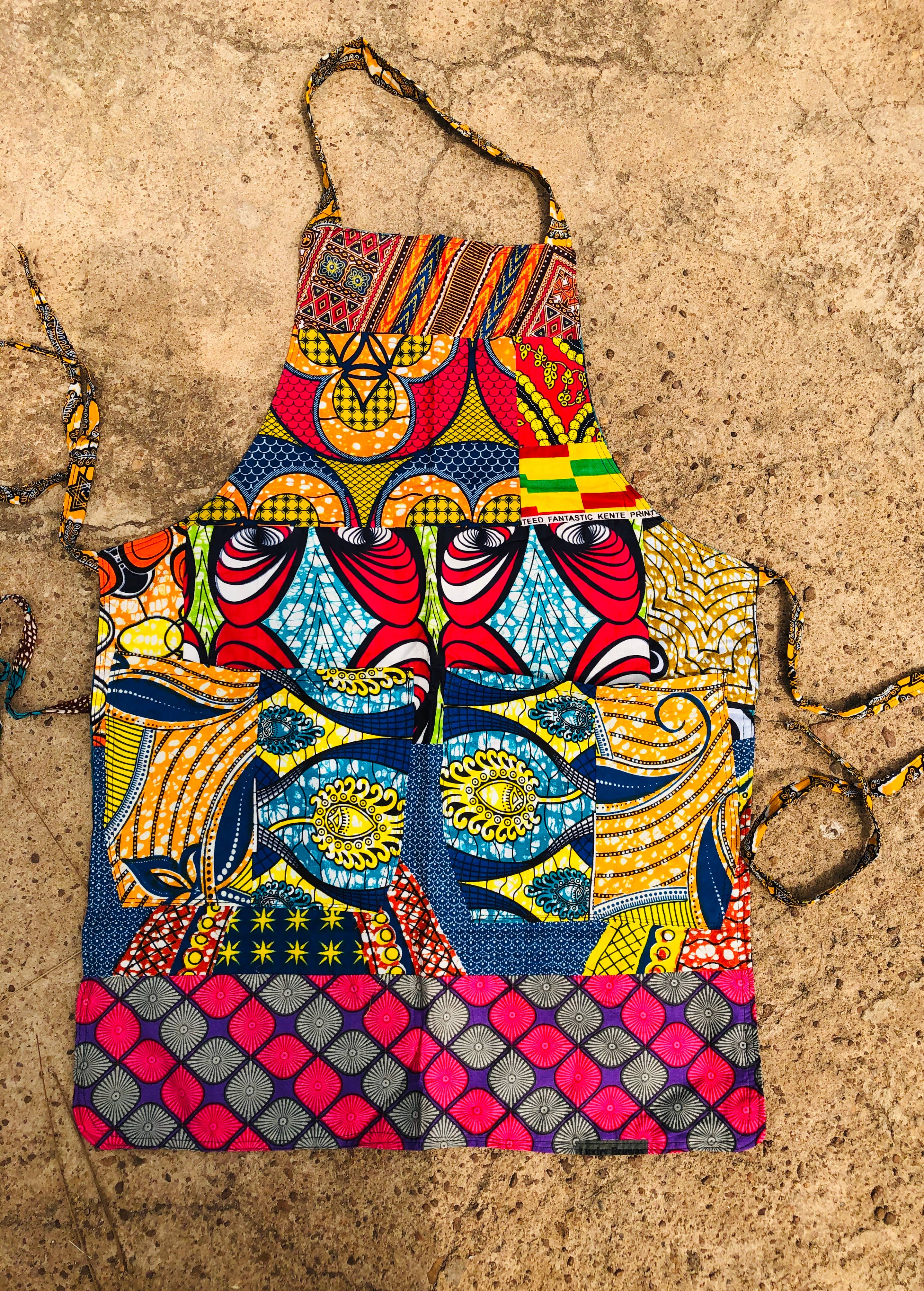 World Peaces - Wholesale Apron - Patchwork Apron with African Wax Print11