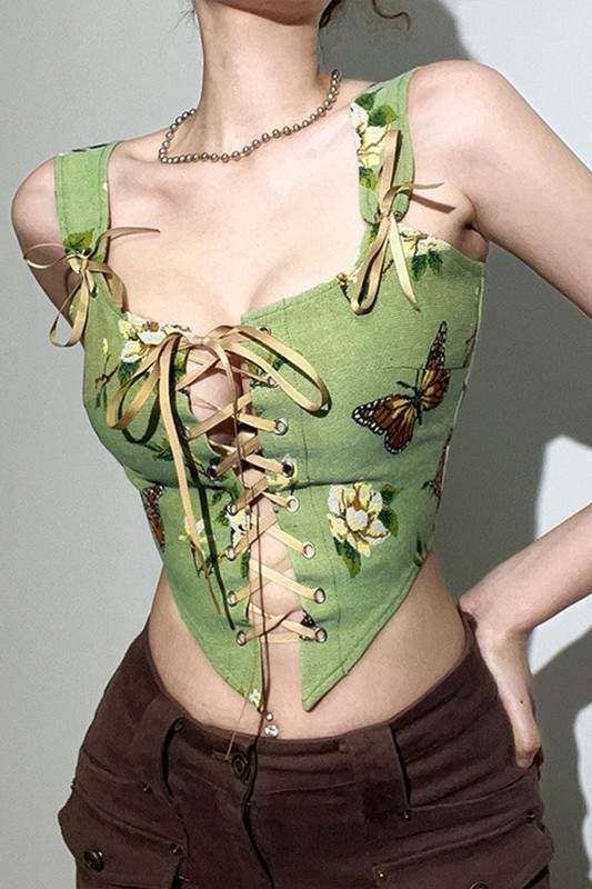 Fashion Combination - Wholesale Blouse - Women's - floral corset tank top12