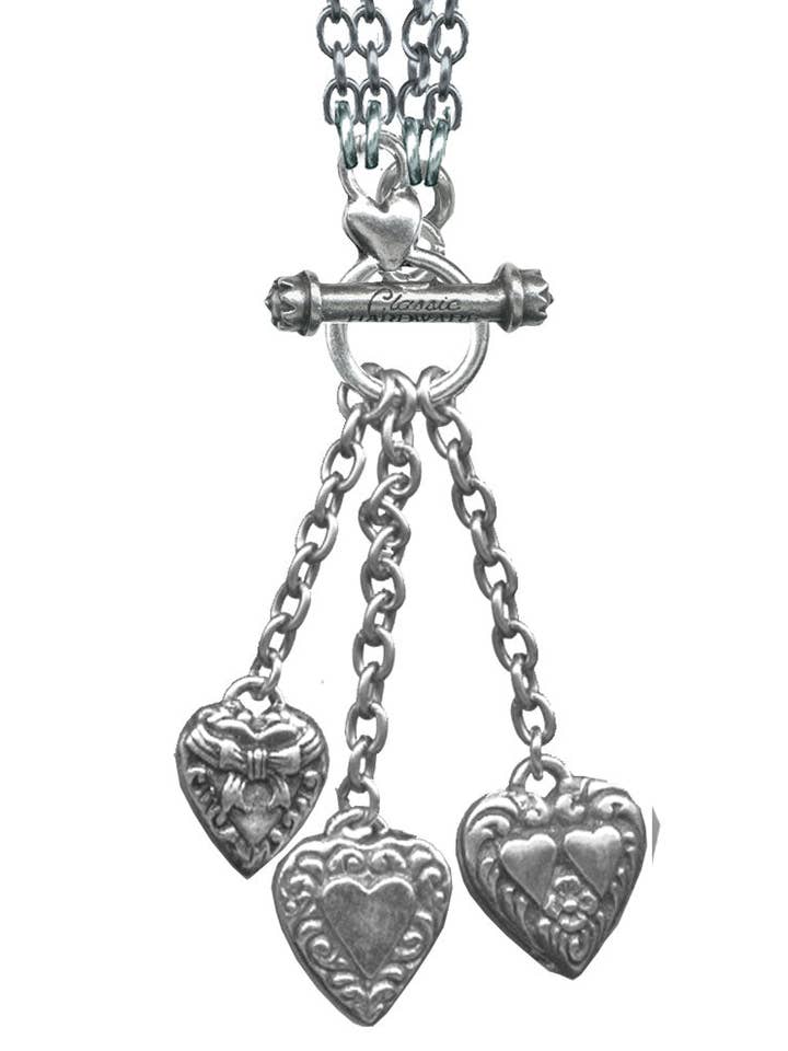 Halskette Rockware Versatile 2 Fer mit drei Herzen für den Großhandel von Classic Hardware