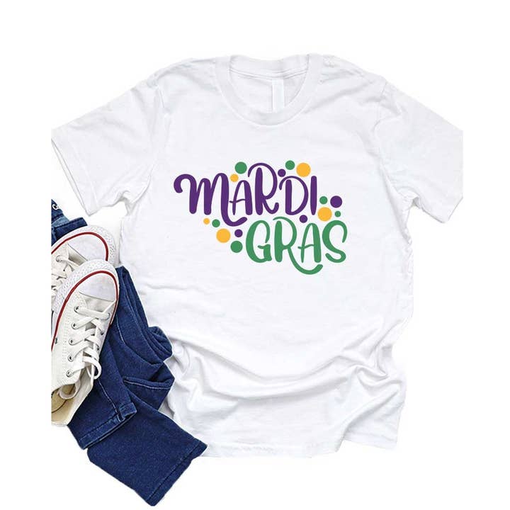 Mardi Gras Kids Graphic Tee for wholesale by Kids By Kissed Apparel