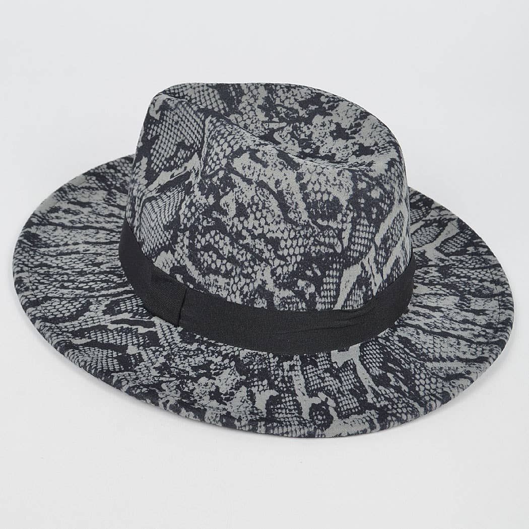 3AM BY H&D ACCESSORIES - Wholesale Fedora - Women's - Snake Print Fedora Hat2