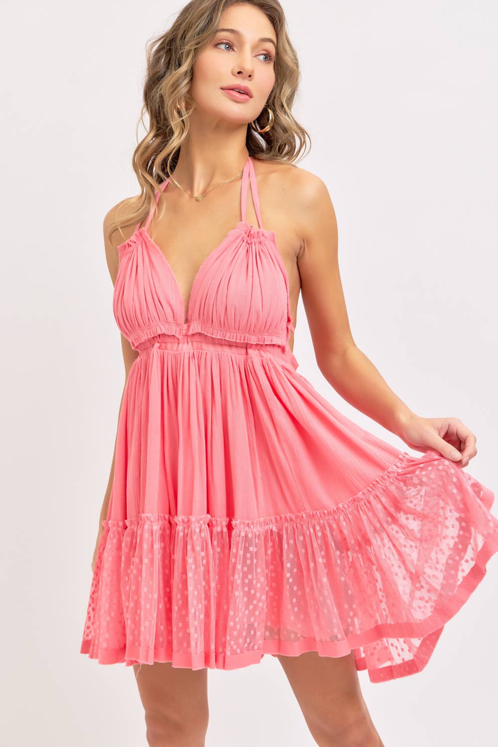 Sweet Lovely by Jen - Vente Robe – femme - Robe courte fluide dos nu à col licou65