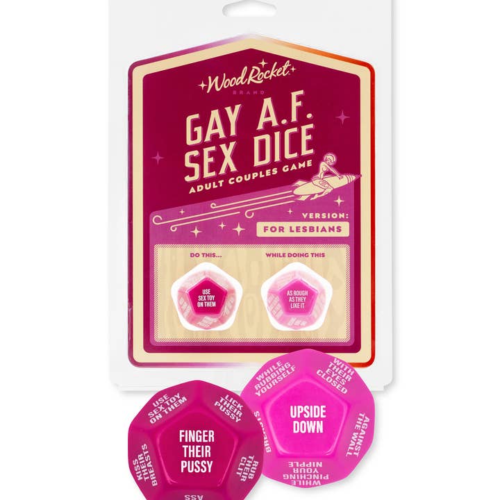 Gay AF Sex Dice : Lesbienne, DGM-002 pour la vente par Wood Rocket Products