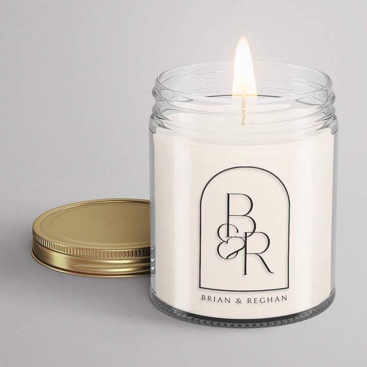 Custom 4oz Clear Glass Jar Candle w/ Logo + Gift Box for wholesale by Spark Candles