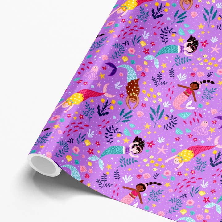 Girls Mermaid Gift Wrap, For Kids, Best Seller (min of 5) for wholesale by Pear Tree Press