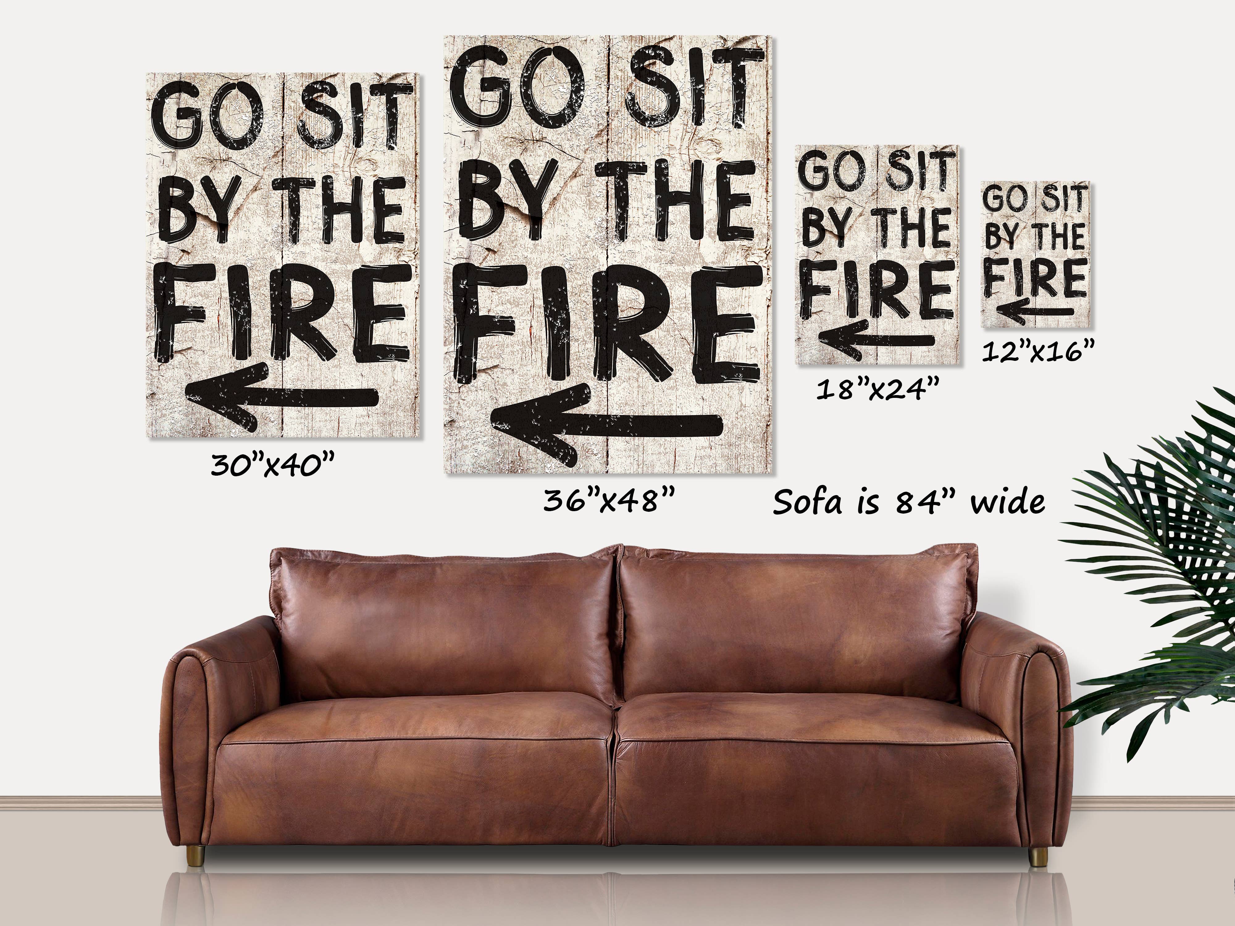 Olive Branch Farmhouse - Wholesale Canvas Art - Go Sit By the Fire – Rustic Cabin Autumn Canvas Wall Decor 0