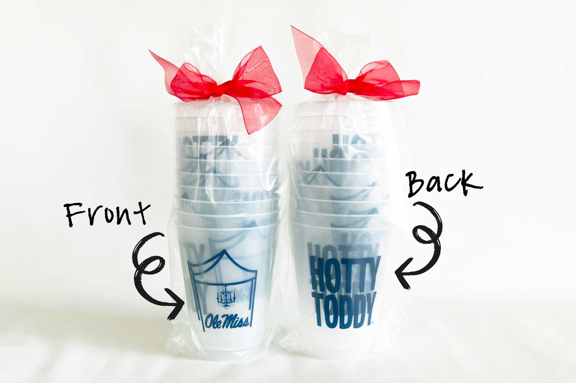 Two Funny Girls - Wholesale Disposable Cup - Shatterproof Cup 10 Pack - Mississippi/Ole Miss Hotty Toddy1