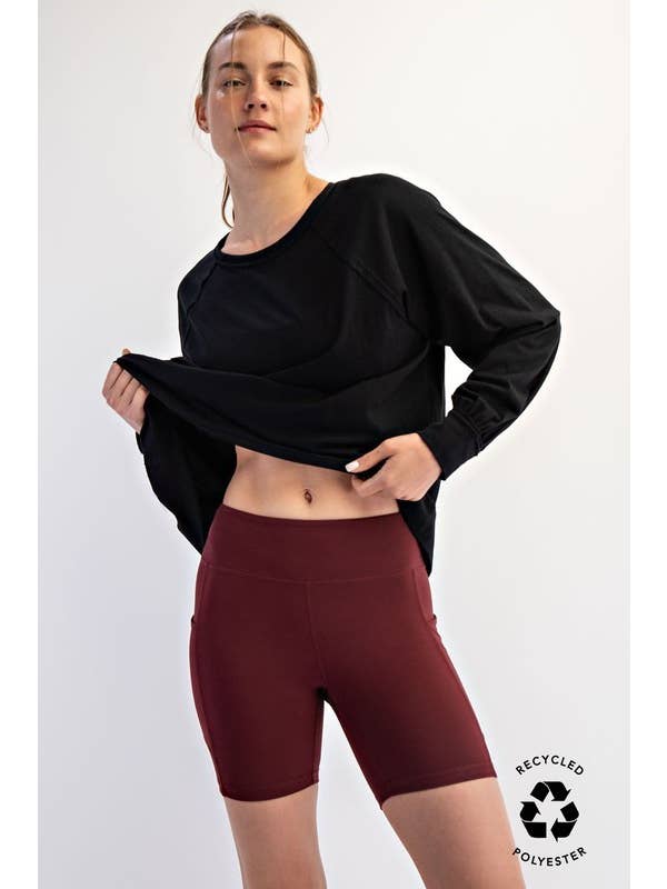 Sunday Morning - Wholesale Athletic Shorts - Women's - P406237-Butter Soft 6 Inch Biker Short with Pockets30