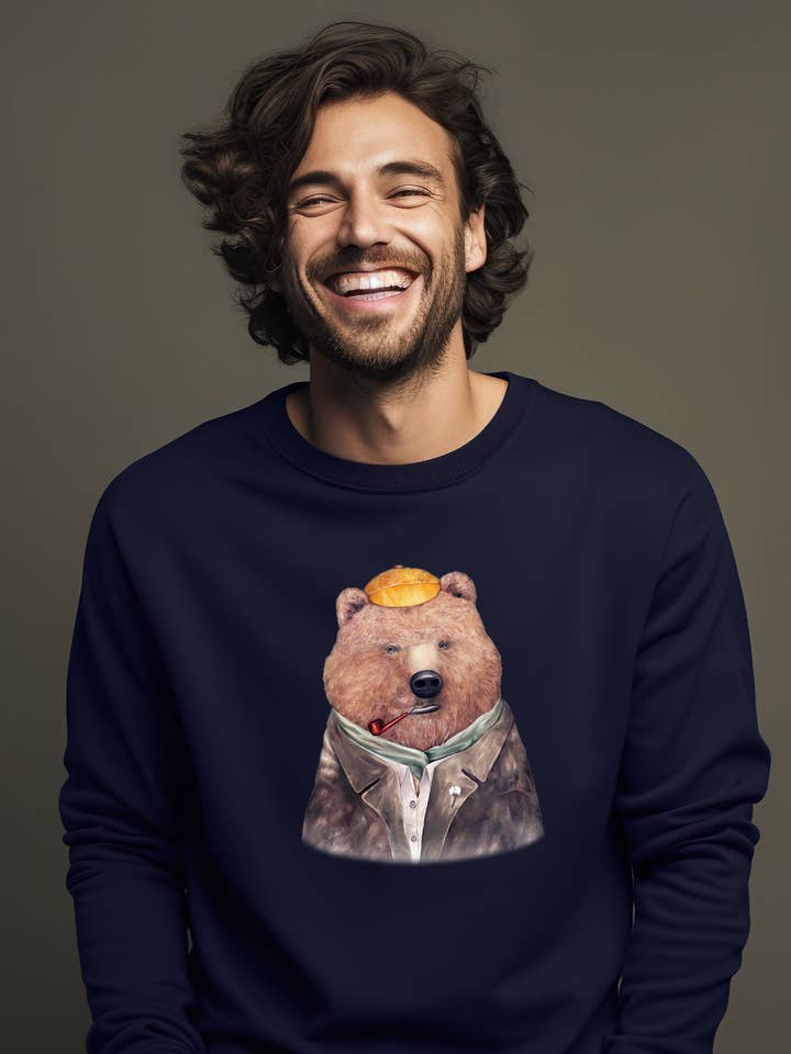 SWEAT NAVY HOMME BROWN BEAR pour la vente par Wooop