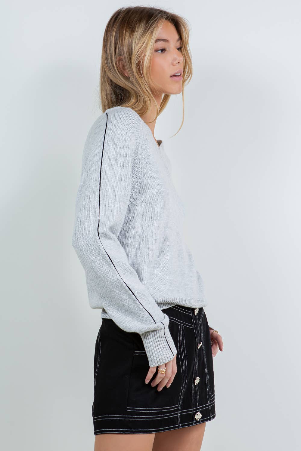 Whiteroom+Cactus - Vendita all'ingrosso Maglione tricot - Donna - MAGLIONE IN FILATO A CONTRASTO7