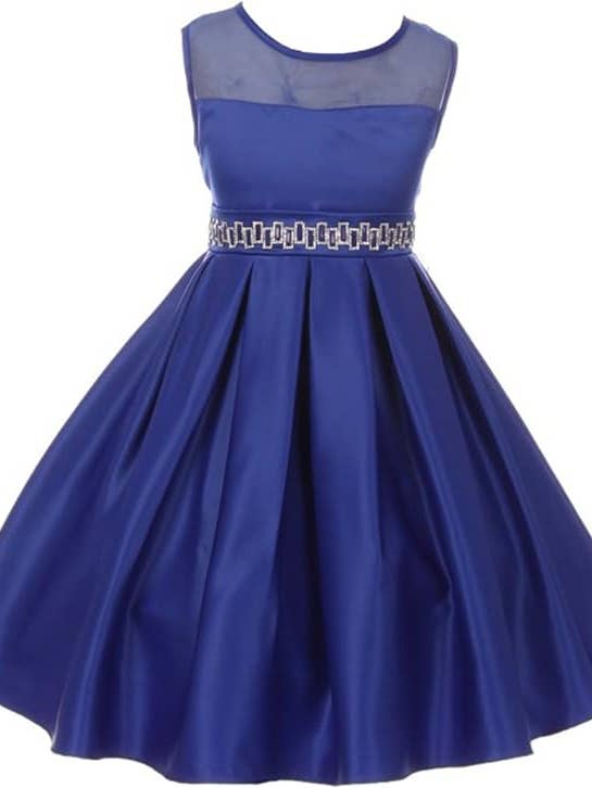 Robe de communion en satin illusion pour petites filles 4-16 pour la vente par iGirlDress