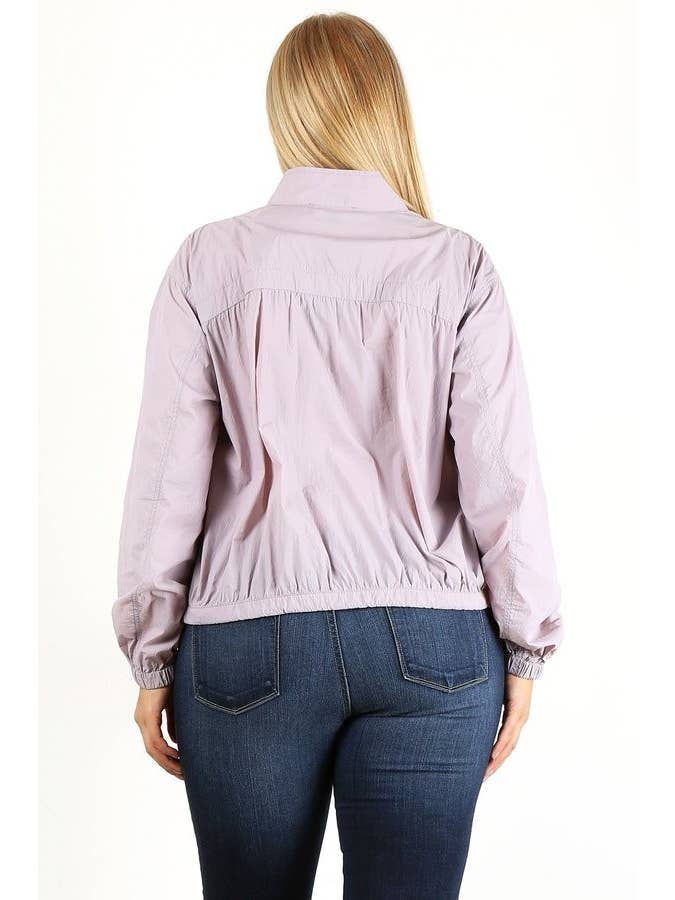 Black Plus Size Windbreaker Light-Weight Jacket SS1842P-J for wholesale on Faire