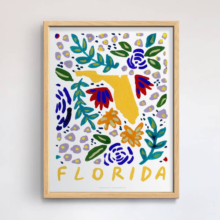 Lámina de gouache estadounidense de Florida para venta al por mayor de 50 States of Beauty