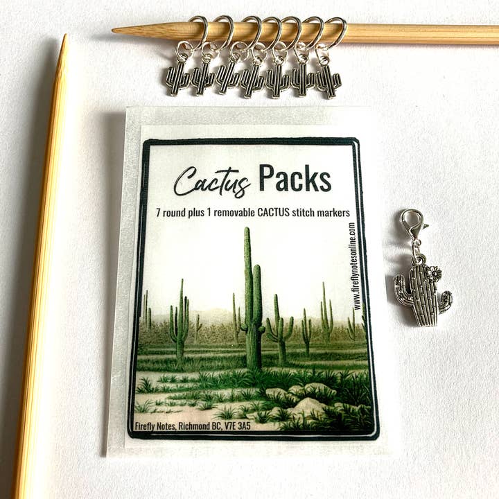 Firefly Notes - Wholesale Knitting/Crochet Supplies - Cactus Stitch Marker Packs2