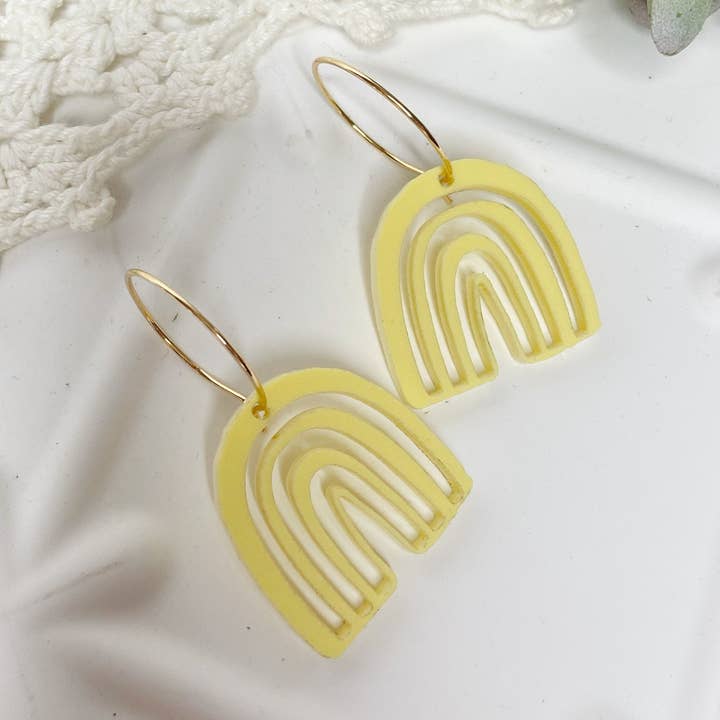 Boho Inspired Rainbow Hoops for wholesale by Paper Kite Creations