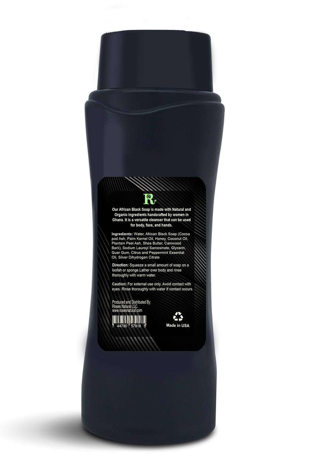 Roses Natural – wholesale Body wash/shower gel – Liquid African Black Soap5