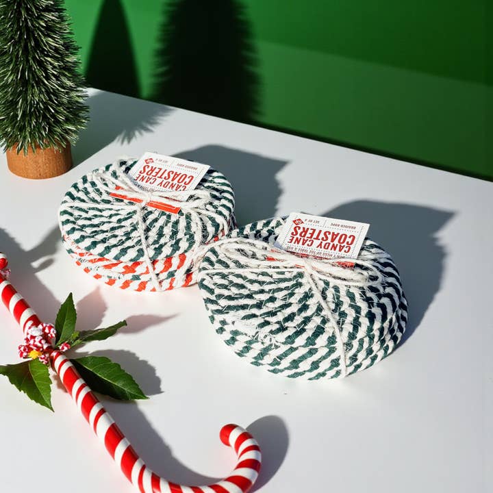 Gia Roma - Wholesale Coasters - Christmas Coaster Sets Handmade, Candy Cane Holiday Decor38