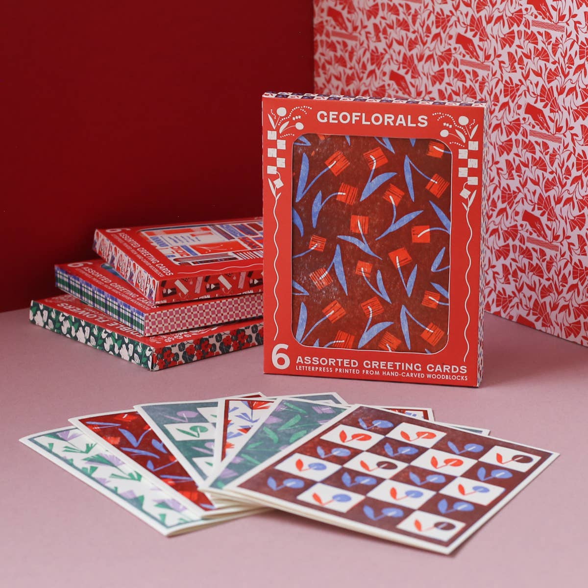 Heartell Press - Wholesale Stationery/Notecard Set - Geoflorals Assorted Cards Letterpress Set8