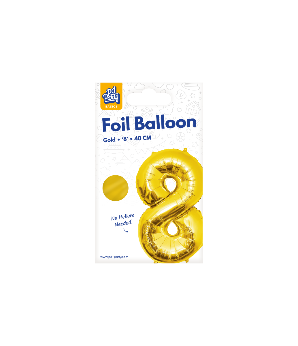 PD Party - Wholesale Balloon - Foil Balloon 40 cm- no.8 Gold1