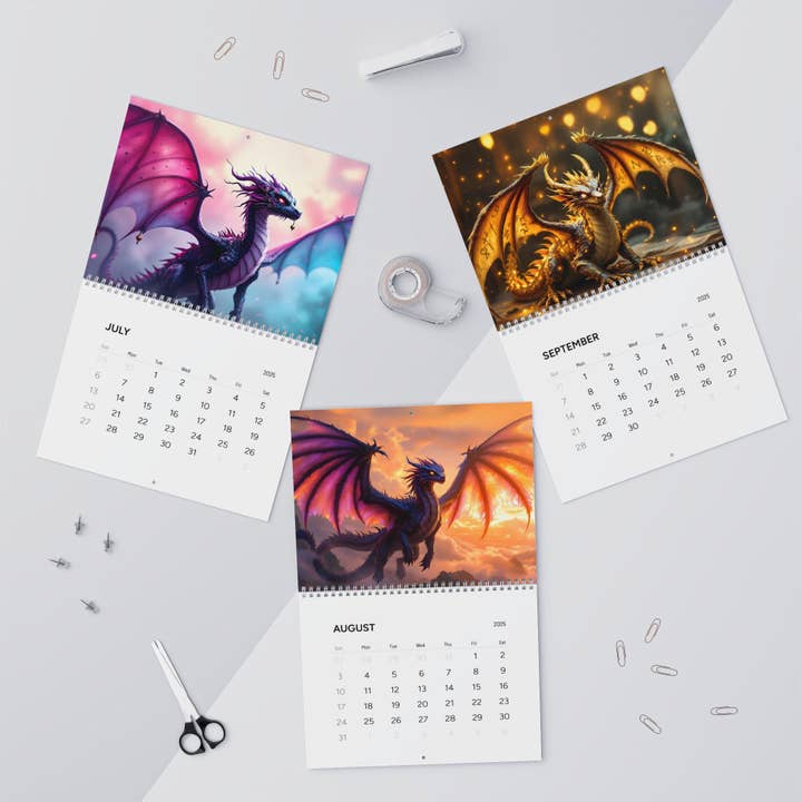 Hallowed Relics – Großhandel Kalender – 2025 Mythischer Drachenkunst-Kalender - Gotische Wanddekoration5