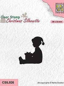 Silhouette de Noël transparente Nellie's Choice — Little Boy Got A Present pour la vente par Ecstasy Crafts Distributing