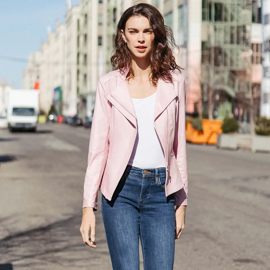 Clara Sunwoo - Vendita all'ingrosso Giacca in pelle - Donna - Giacca Signature Liquid Leather™ JK16118