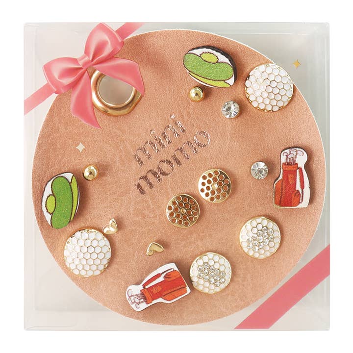 Loven x Mini Momo - Wholesale Jewelry Set - Sports Stud Earrings Multipack Assorted Set - Golf2