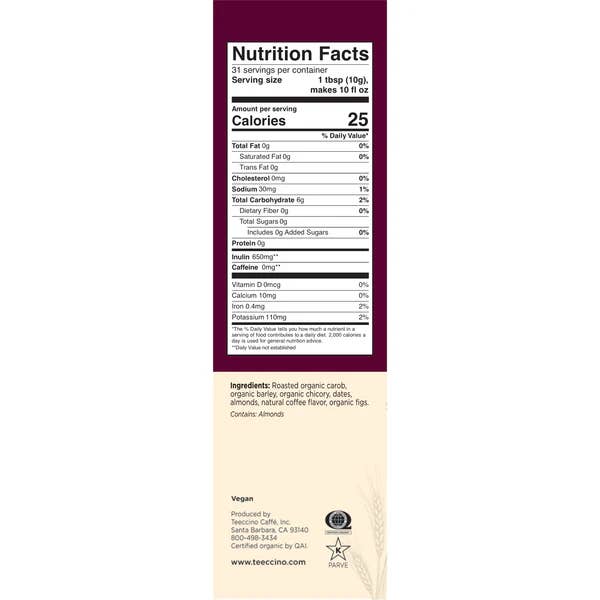 Teeccino - Vendita all'ingrosso Caffè macinato - Caffè alle erbe alla cicoria di Giava - 75% biologico 1