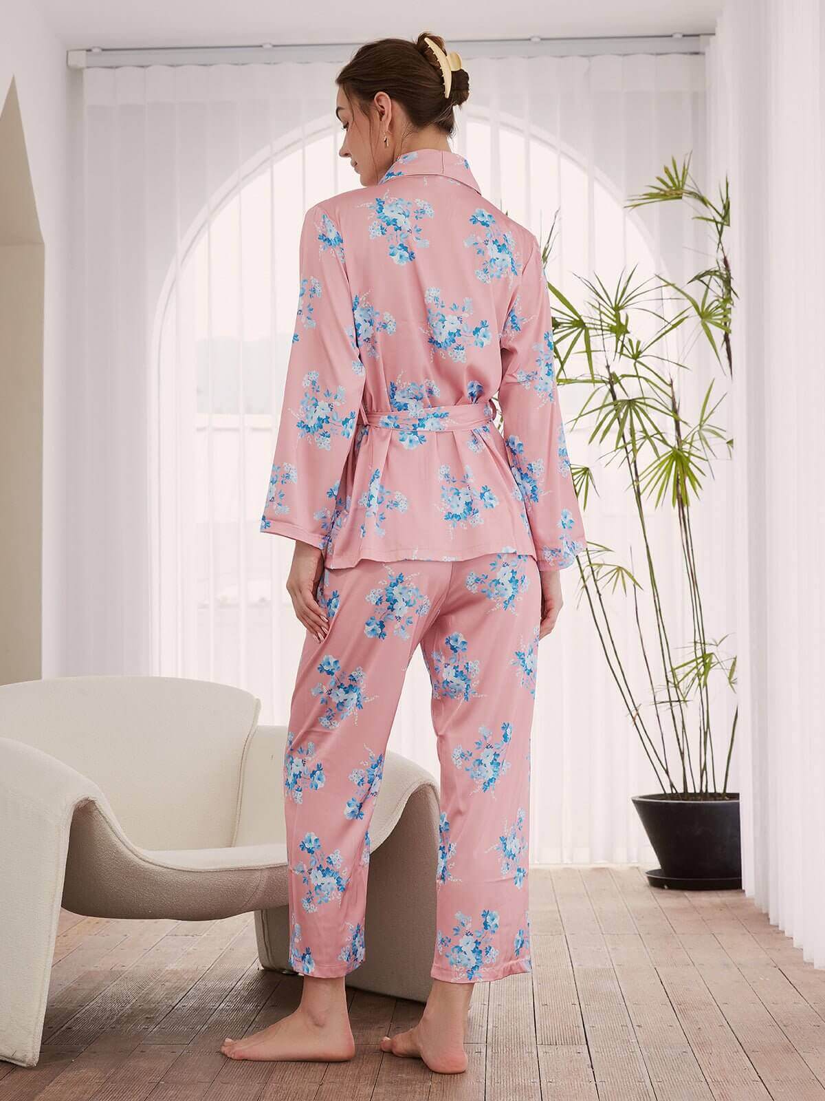 rose Ensemble de Pyjama à Fleurs 2 Pièces en vente sur Faire1
