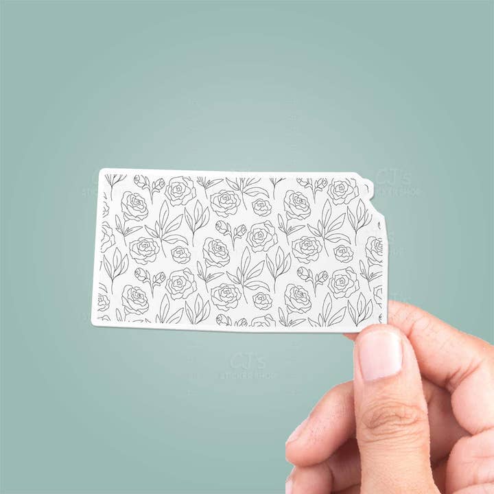CJ's Sticker Shop – wholesale Klistermärke – Kansas blommönster klistermärke Vinyl dekal