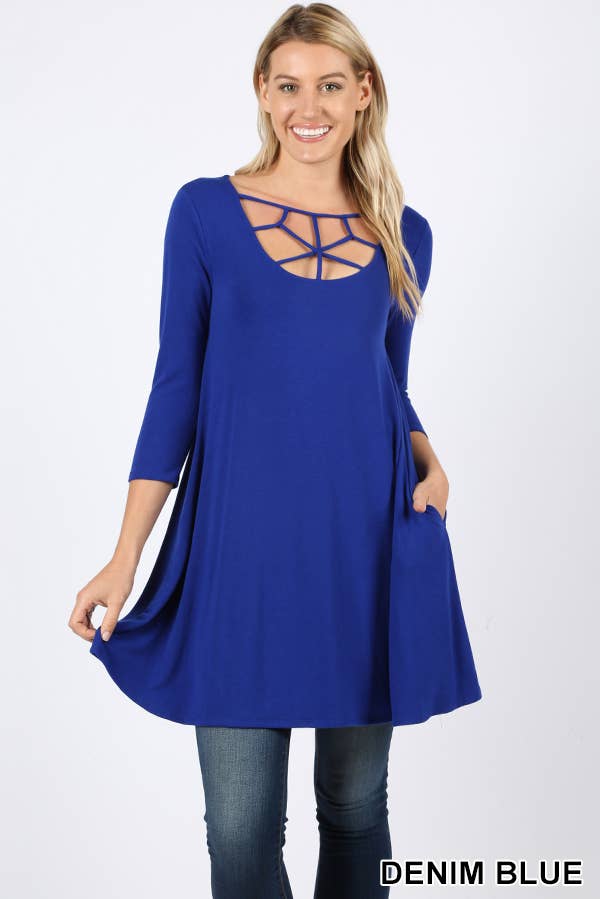 42POPS - Vente Tunique – femme - Tunique à manches 3/4 avec détail croisé et poches11