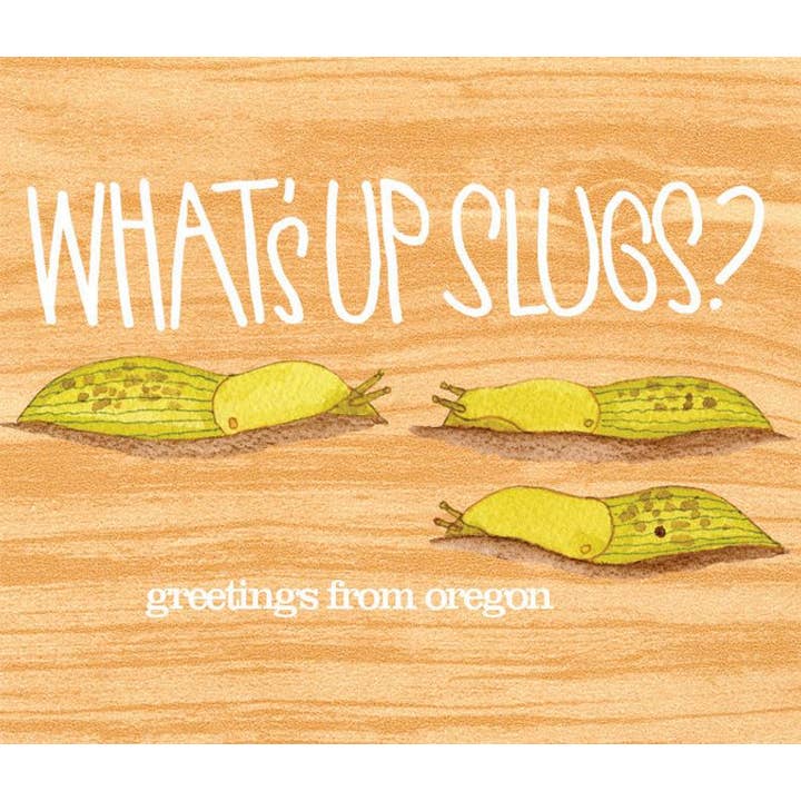 What’s Up Slugs Post Card for wholesale by bishopart
