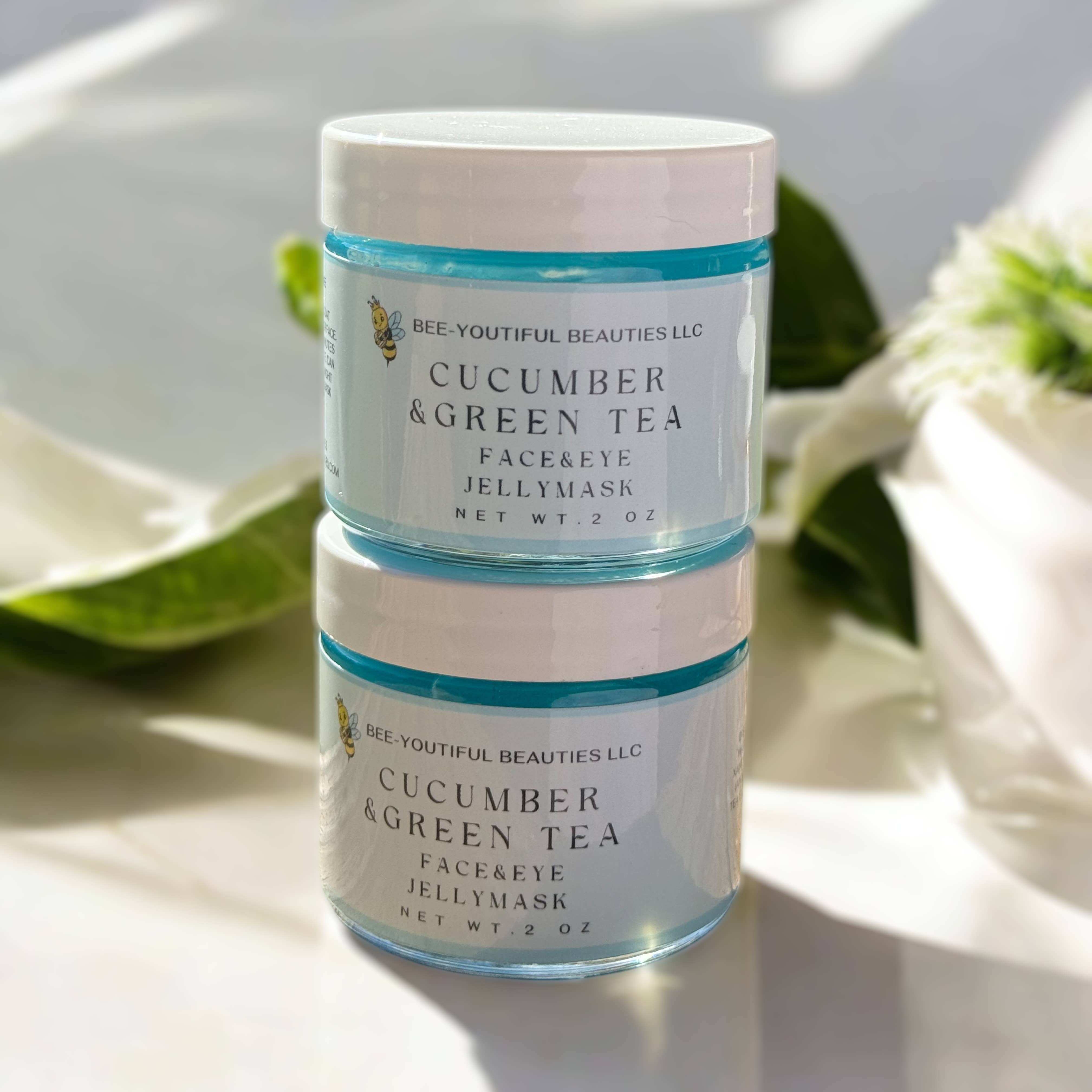 Bee-Youtiful Beauties - Venta al por mayor Mascarilla - MASCARILLA DE GELATINA DE PEPINO Y TÉ VERDE