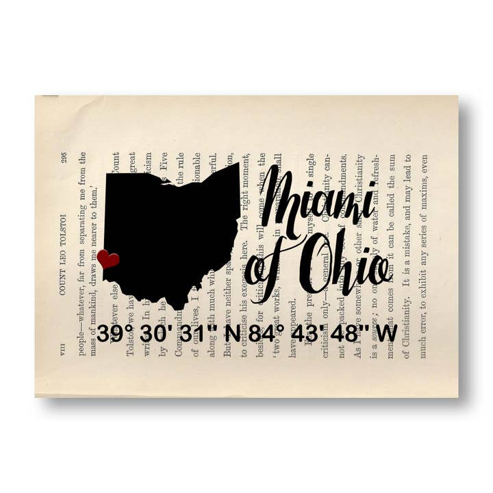 Cecelia Rose Book Page Art - Wholesale Art Print - Miami of Ohio