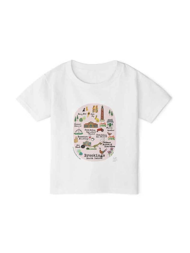 Peuter T-shirt met illustratiekaart van een aangepaste stad voor wholesale door Little Love Press