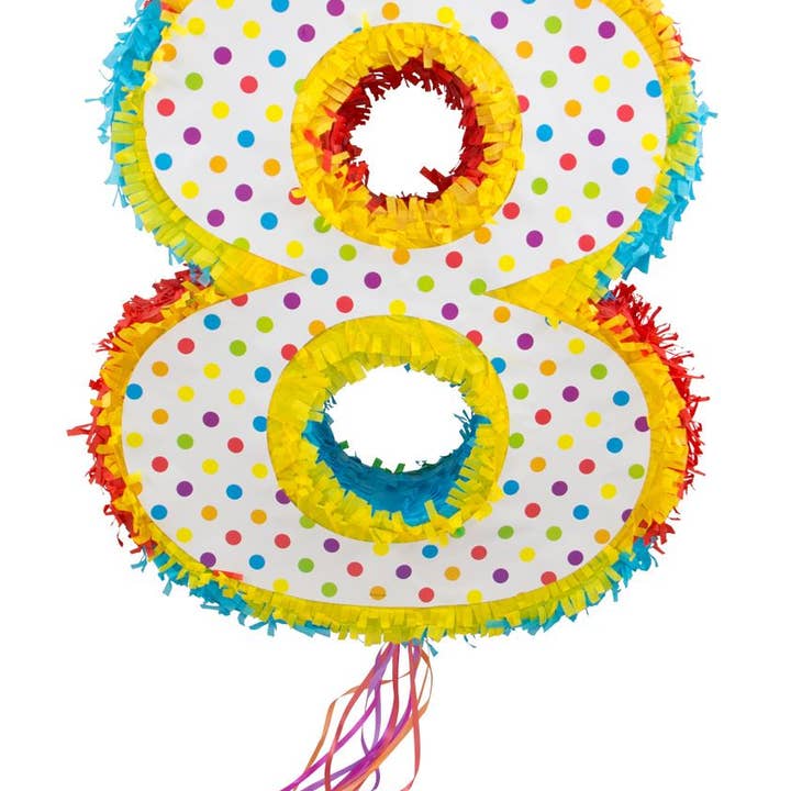Piñata multicolor con número 8, 49 cm para venta al por mayor de Folat
