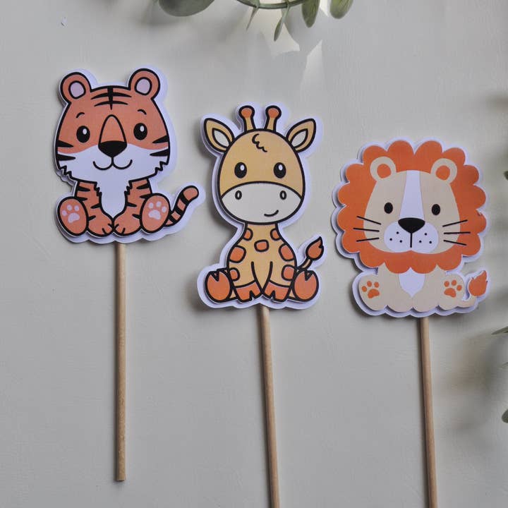 Cake topper set met savanne dieren voor wholesale door La baleine qui embosse