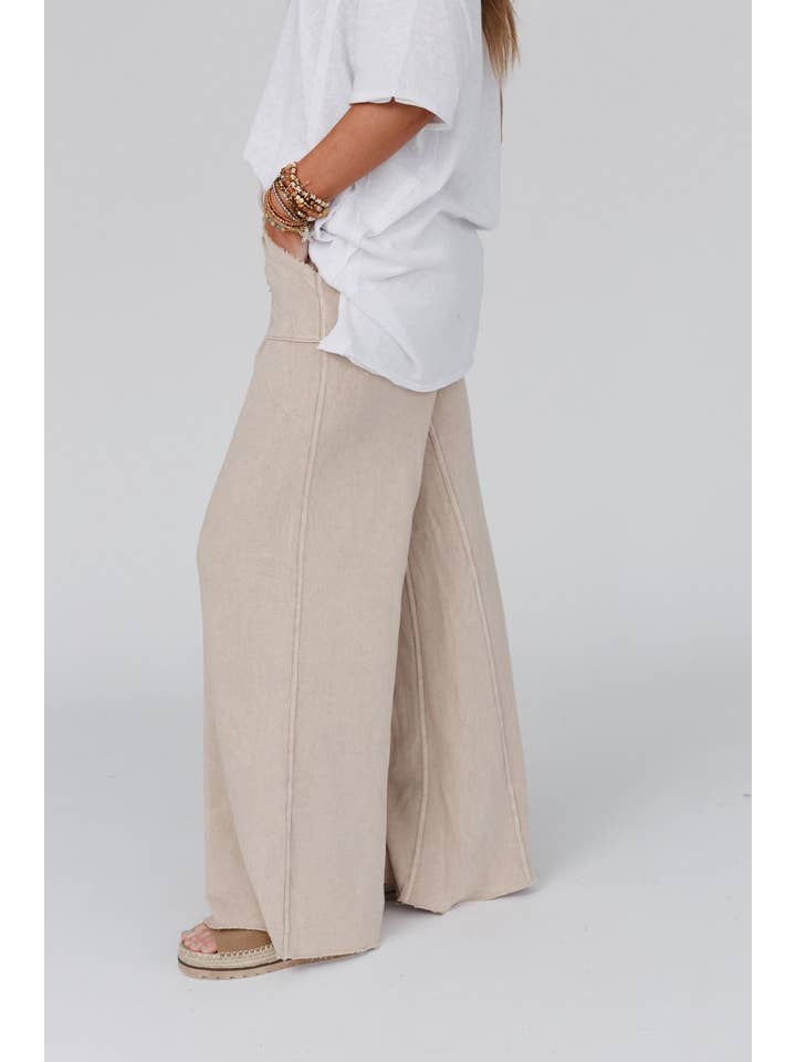 Three Bird Nest - Wholesale Pants - Women's - Relaxing Robin Wide Leg Pant - New Taupe