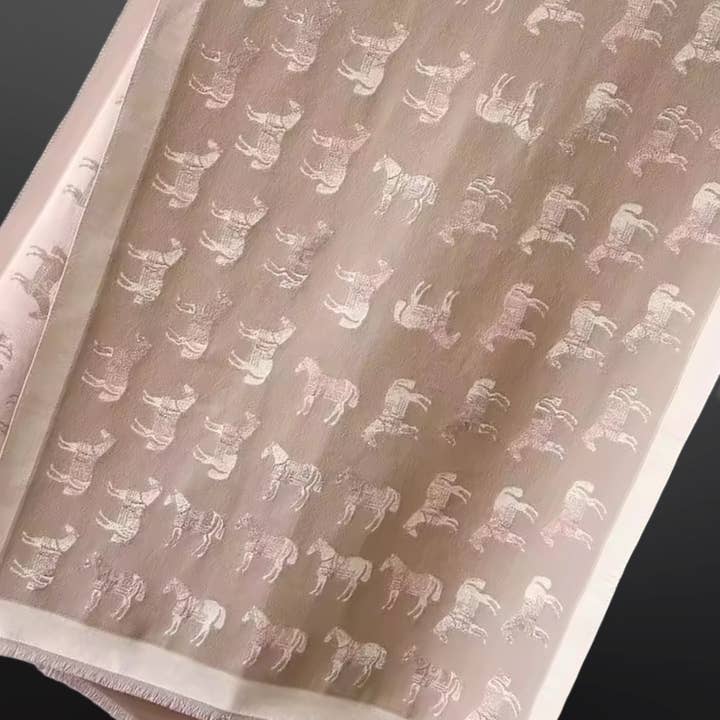 Westrian International - Wholesale Scarf – Women's - “Winter Horses” Equestrian Western Scarf4