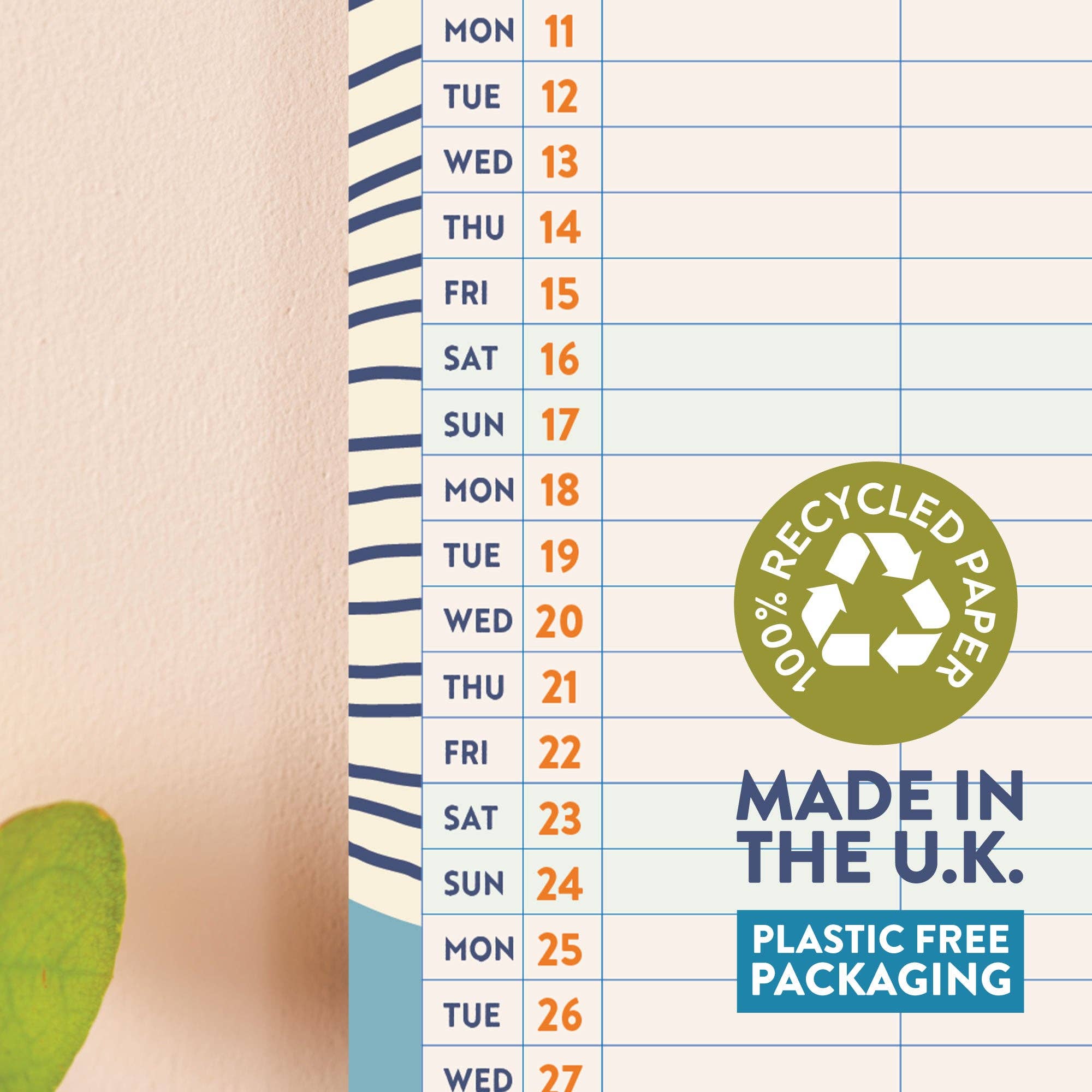 Good Tuesday - Wholesale Calendar - 2026 - 2027 A3 Family Wall Calendar | Academic Year | Tidal Waves | Sunday Start2