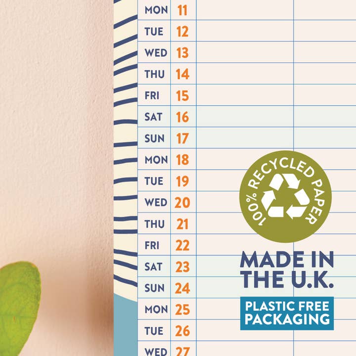 Good Tuesday - Wholesale Calendar - 2026 - 2027 A3 Family Wall Calendar | Academic Year | Tidal Waves | Sunday Start2