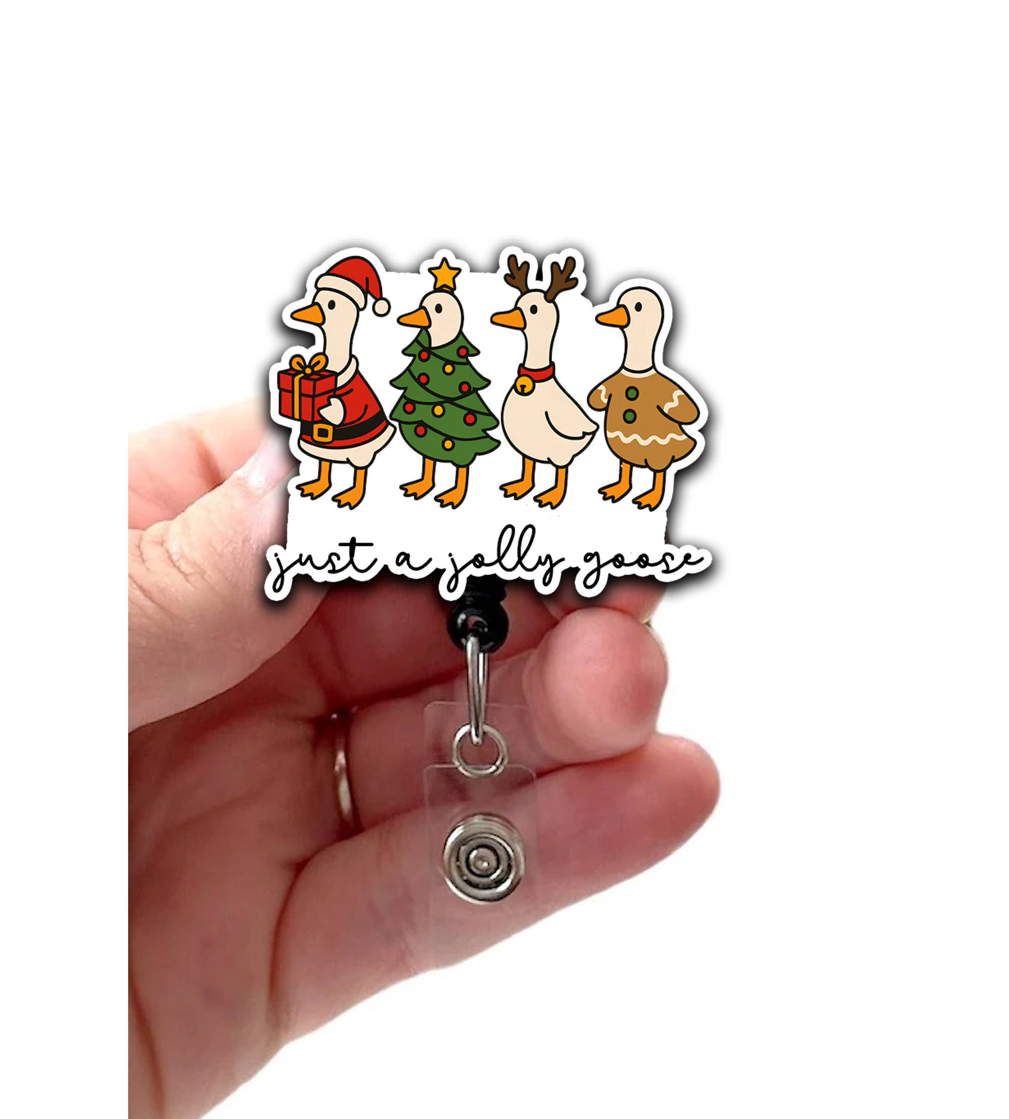 Good Girl Gone Badge - Wholesale Badge Accessory - Women's - Just a Jolly Goose Christmas Acrylic Retractable Badge Reel0