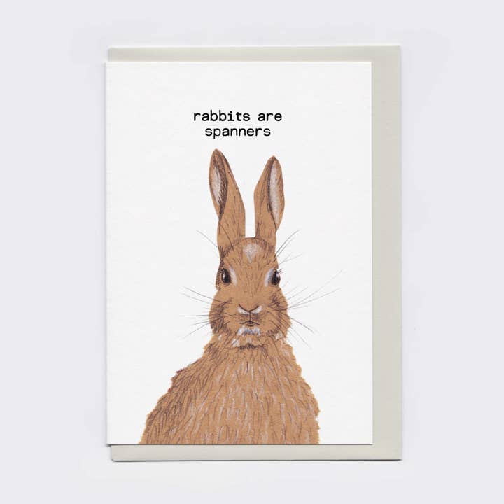 Rabbits are Spanners Card | Funny Animal Sweary Card for wholesale by The Curious Pancake