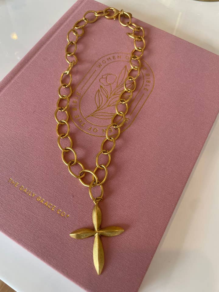 Gold Parks Cross Necklace for wholesale by Cola Stacks