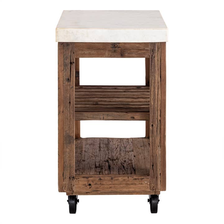 Natural Sm Wooden Kitchen Island on Wheels for wholesale on Faire4