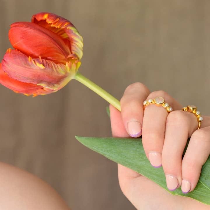 Gem Bazaar Jewellery - Venta al por mayor Anillo de banda/apilable - Hola Anillo Bonito en Piedra de Luna7