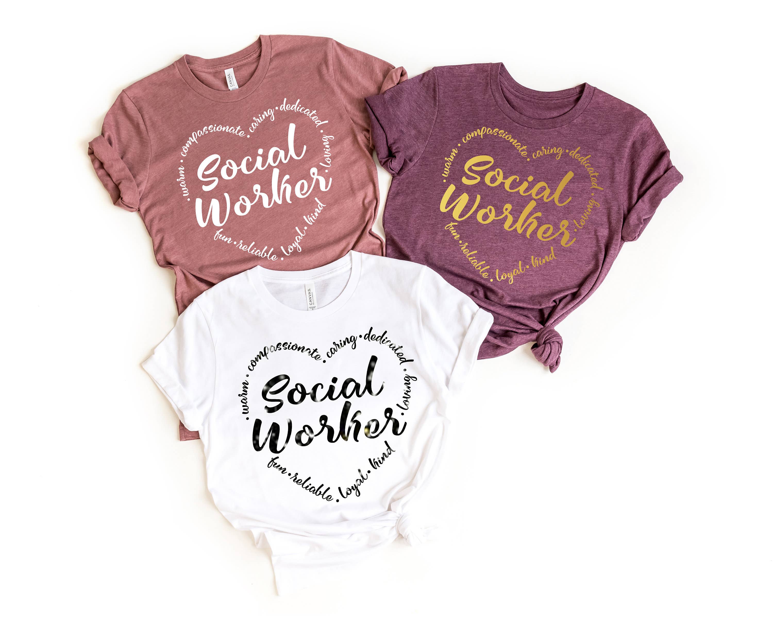 PrimestoreUS - Wholesale Screen Printed T-Shirt - Women's - Social Worker Shirt, Social Worker Gift, LSW Gift, MSW Gift, LCSW Gift, Social Worker Heart Gift, Caring Social Worker, Matching Tshirt1