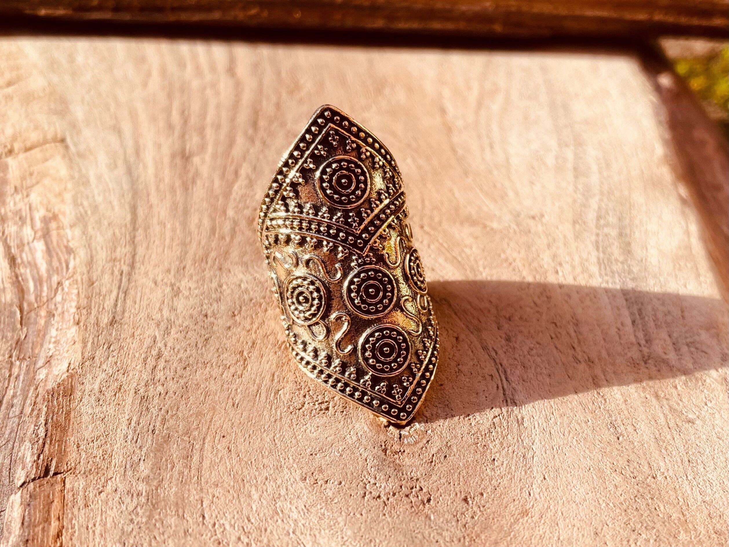 Kaali Boutique – wholesale Band/stacked ring – Gold Boho Ring Ethnic Brass / Rustic / Festival / Tribal / Hippie / Gypsy / Psy / Thumb / Gift or Her / Engraved Design / Bohemian4