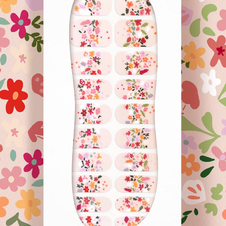 Modgloss - Wholesale Nail Art/Decal - Translucent "French Wildflower Bouquet” Floral Nail Wrap Kit2