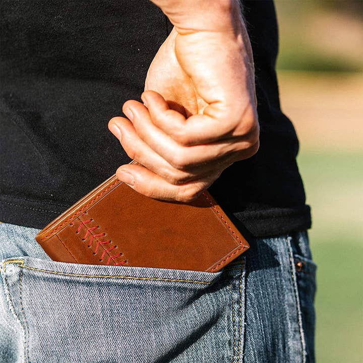 RAWHYD Leather Co. - Wholesale Wallet - Men's - RAWHYD - Baseball Stitch Bi-fold Leather Wallet - 3 4/8" x 4 5/8"7